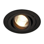 SLV NEW TRIA MR16 ROUND Downlight, mattschwarz, max. 50W, inkl. Blattfedern
