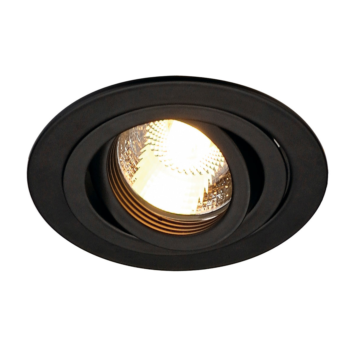 SLV NEW TRIA MR16 ROUND Downlight, mattschwarz, max. 50W, inkl. Blattfedern
