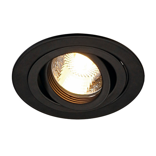 SLV NEW TRIA MR16 ROUND Downlight, mattschwarz, max. 50W, inkl. Blattfedern