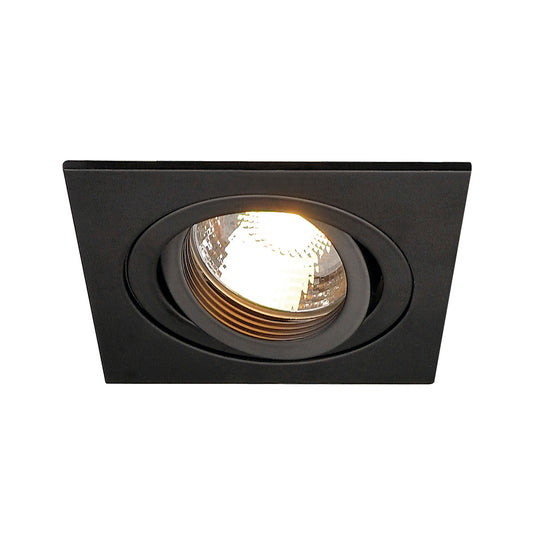 SLV NEW TRIA I MR16 Downlight, eckig, mattschwarz, max. 50W, inkl. Blattfedern