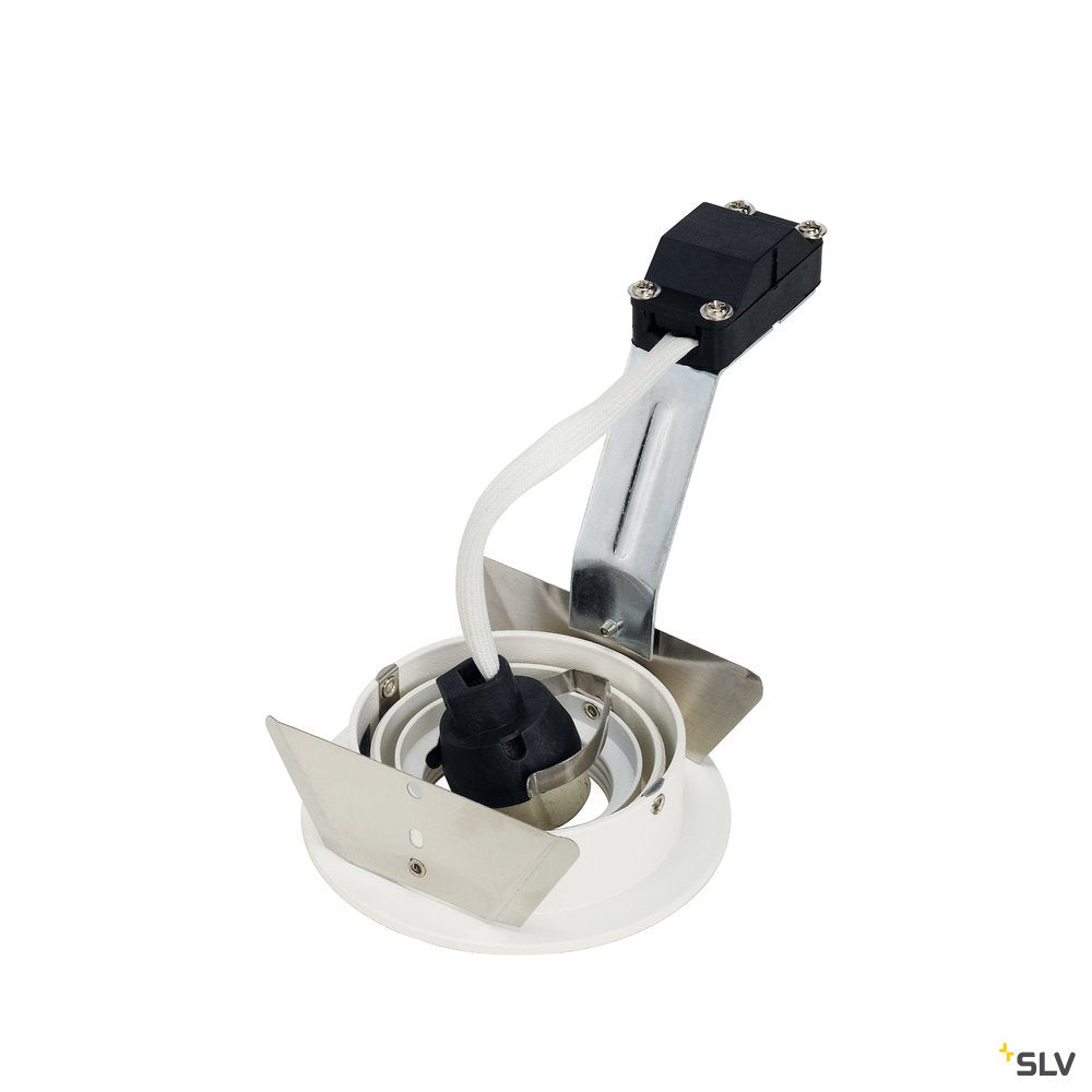 SLV NEW TRIA GU10 ROUND Downlight, mattweiss, max. 50W, inkl. Blattfedern