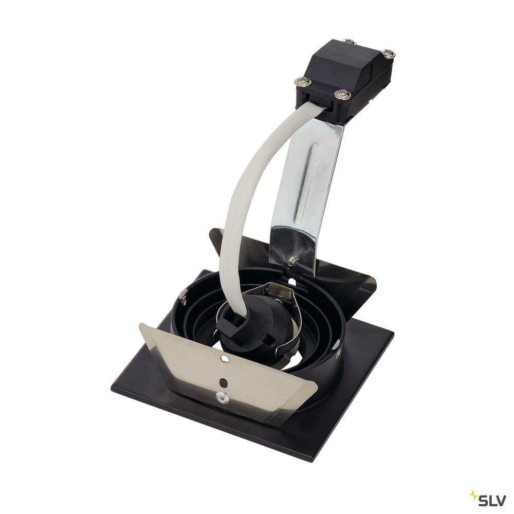 SLV NEW TRIA I GU10 Downlight, eckig, mattschwarz, max. 50W, inkl. Blattfedern