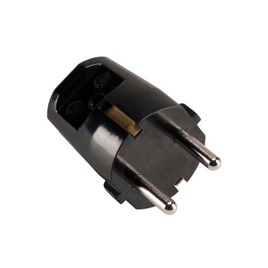 SLV Schutzkontakt-STECKER, schwarz