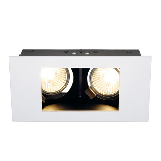 SLV INDI REC 2S Downlight, recht- eckig, mattweiss, GU10, 2x max. 35W, schwenkbar