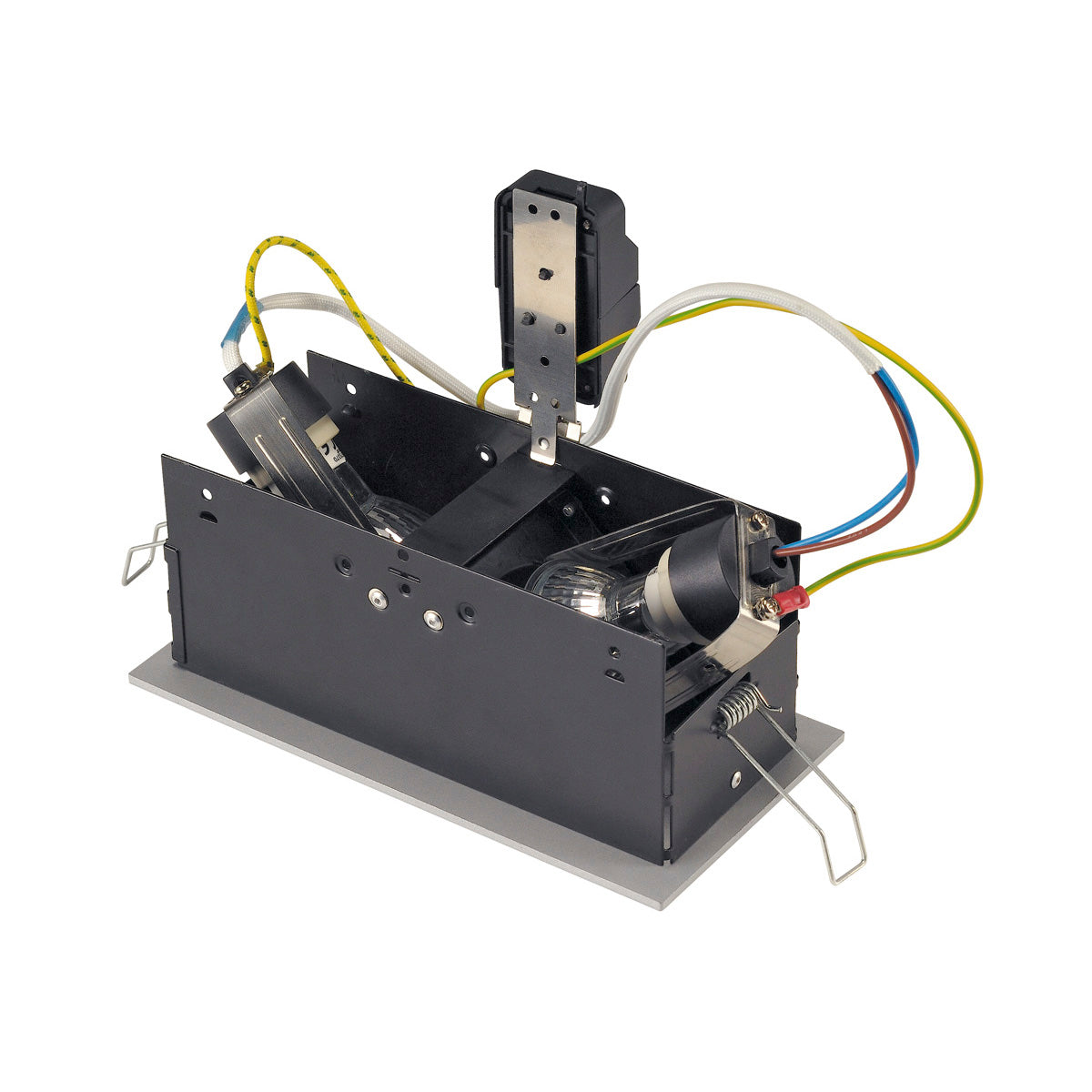 SLV INDI REC 2S Downlight, recht- eckig, silbergrau, GU10, 2x max. 35W, schwenkbar