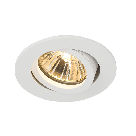 SLV NEW TRIA 68 GU10 ROUND, Downlight, mattweiss, max. 50W, inkl. Clipfedern