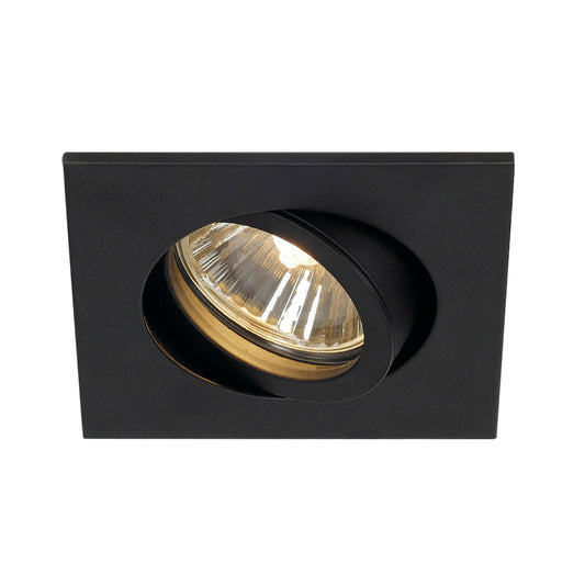 SLV NEW TRIA 68 GU10 SQUARE Downlight, mattschwarz, max. 50W, inkl. Clipfedern