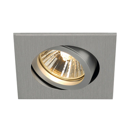 SLV NEW TRIA 68 GU10 SQUARE, Downlight, alu gebürstet, max. 50W, inkl. Clipfedern