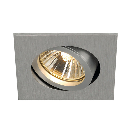 SLV NEW TRIA 68 GU10 SQUARE, Downlight, alu gebürstet, max. 50W, inkl. Clipfedern