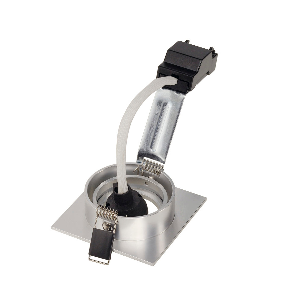 SLV NEW TRIA 68 GU10 SQUARE, Downlight, alu gebürstet, max. 50W, inkl. Clipfedern