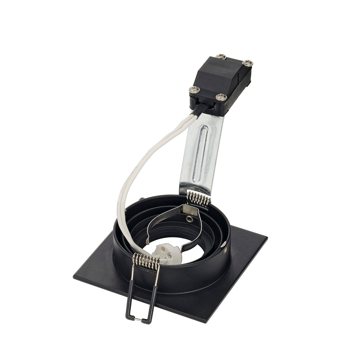 SLV NEW TRIA I MR16 Downlight, eckig, mattschwarz, max. 50W, inkl. Clipfedern
