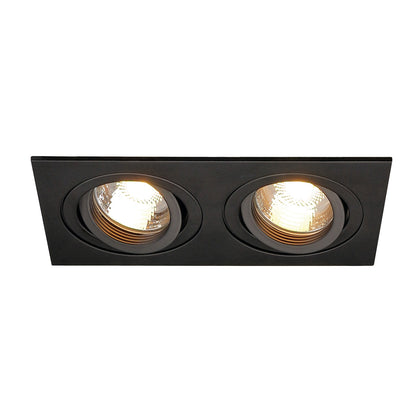 SLV NEW TRIA II MR16 Downlight,rechteckig, mattschwarz,max. 2x50W, inkl. Clipfedern