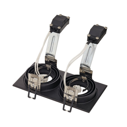 SLV NEW TRIA II MR16 Downlight,rechteckig, mattschwarz,max. 2x50W, inkl. Clipfedern