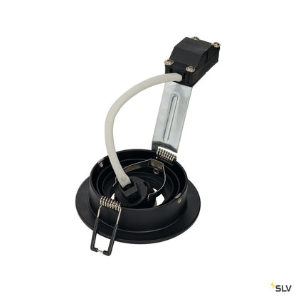 SLV NEW TRIA GU10 ROUND Downlight, mattschwarz, max. 50W, inkl. Clipfedern