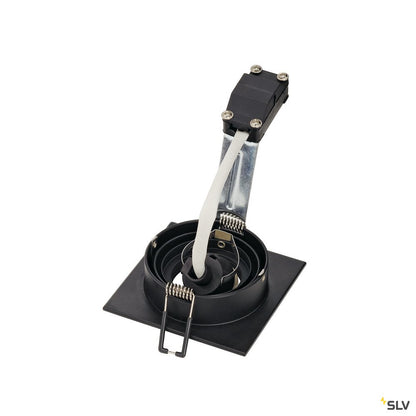 SLV NEW TRIA I GU10 Downlight, eckig, mattschwarz, max. 50W, inkl. Clipfedern