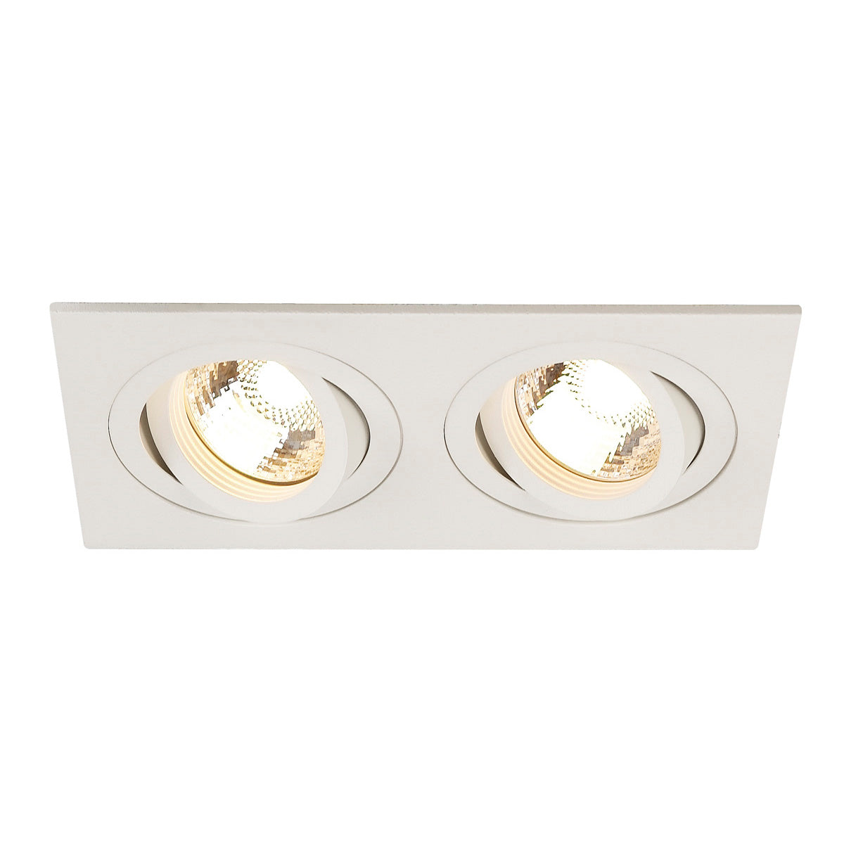 SLV NEW TRIA II MR16 Downlight, rechteckig, mattweiss, max. 2x50W, inkl. Clipfedern