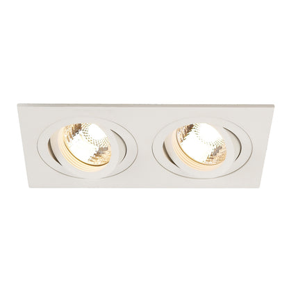 SLV NEW TRIA II MR16 Downlight, rechteckig, mattweiss, max. 2x50W, inkl. Clipfedern