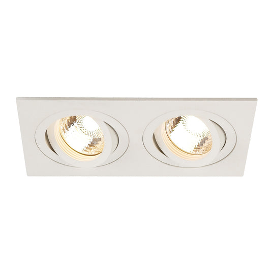 SLV NEW TRIA II MR16 Downlight, rechteckig, mattweiss, max. 2x50W, inkl. Clipfedern