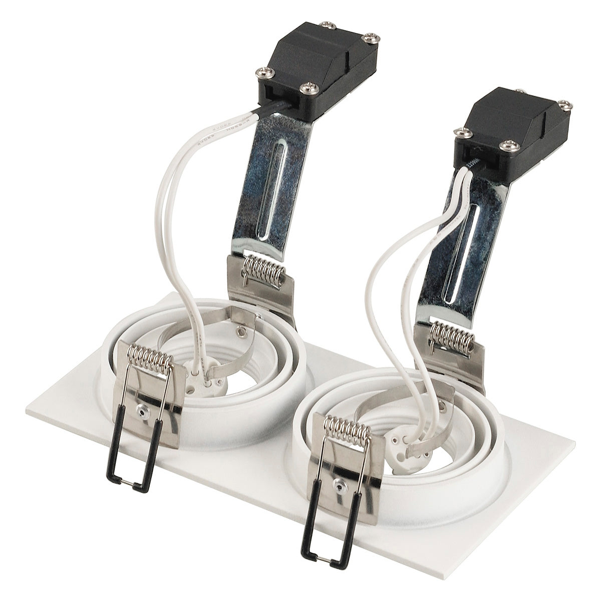 SLV NEW TRIA II MR16 Downlight, rechteckig, mattweiss, max. 2x50W, inkl. Clipfedern