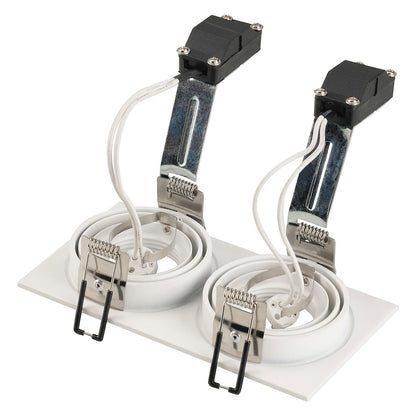 SLV NEW TRIA II MR16 Downlight, rechteckig, mattweiss, max. 2x50W, inkl. Clipfedern
