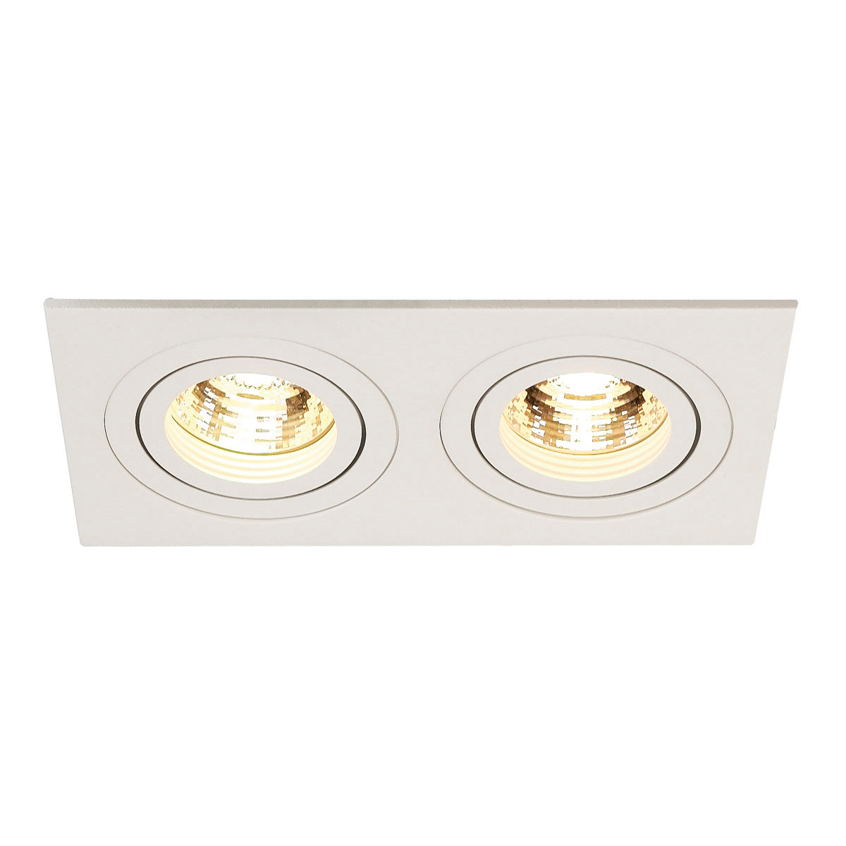 SLV NEW TRIA II MR16 Downlight, rechteckig, mattweiss, max. 2x50W, inkl. Clipfedern
