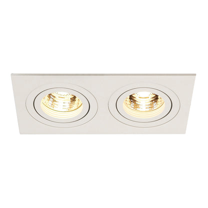 SLV NEW TRIA II MR16 Downlight, rechteckig, mattweiss, max. 2x50W, inkl. Clipfedern