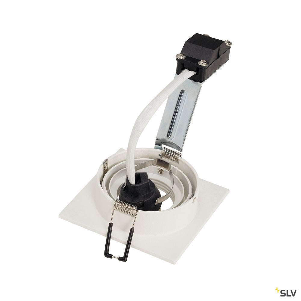 SLV NEW TRIA I GU10 Downlight, eckig, mattweiss, max. 50W, inkl. Clipfedern