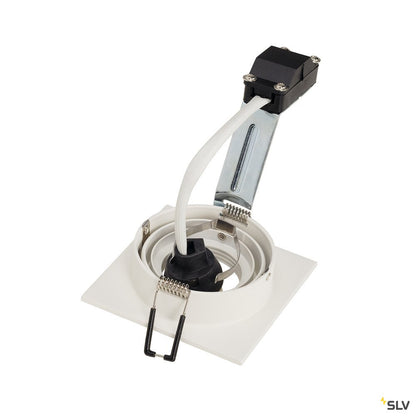 SLV NEW TRIA I GU10 Downlight, eckig, mattweiss, max. 50W, inkl. Clipfedern