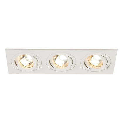 SLV NEW TRIA III GU10 Downlight, rechteckig, mattweiss, max. 3x50W, inkl. Clipfedern