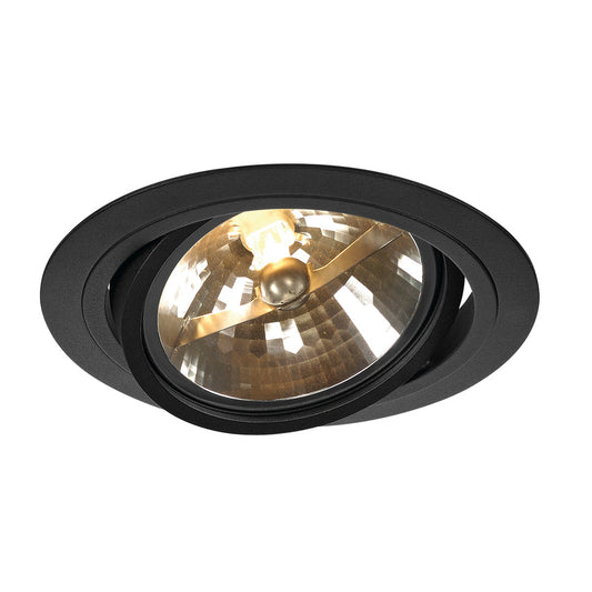 SLV NEW TRIA QRB111 ROUND Einbau- leuchte, mattschwarz, max. 75W, inkl. Blattfedern