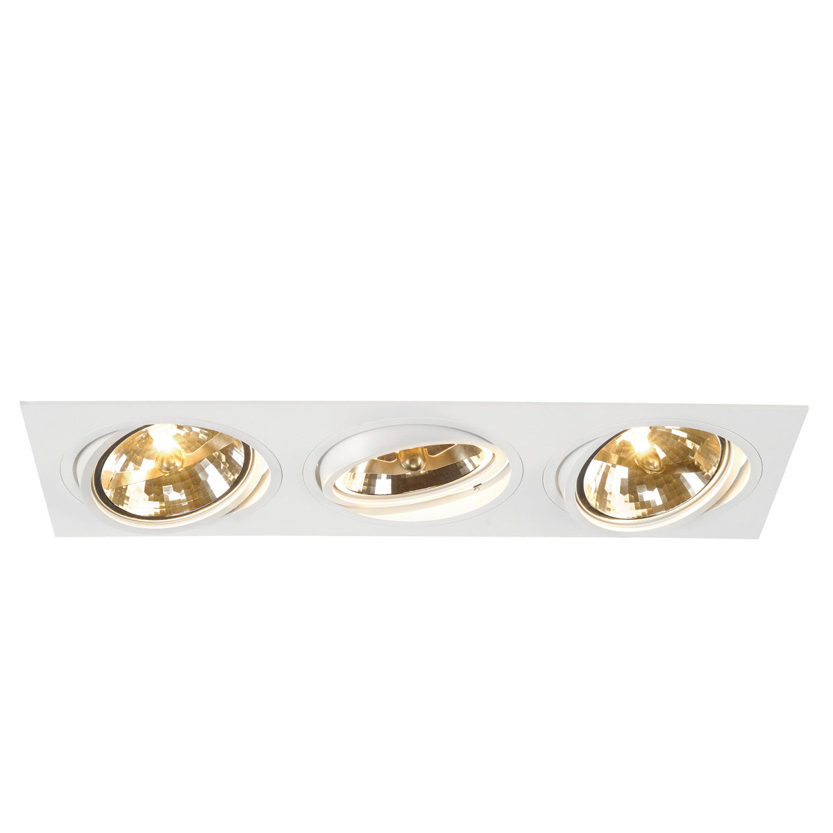SLV NEW TRIA QRB111 SQUARE Einbau-leuchte, weiss,max. 3x75W, inkl. Clipfedern