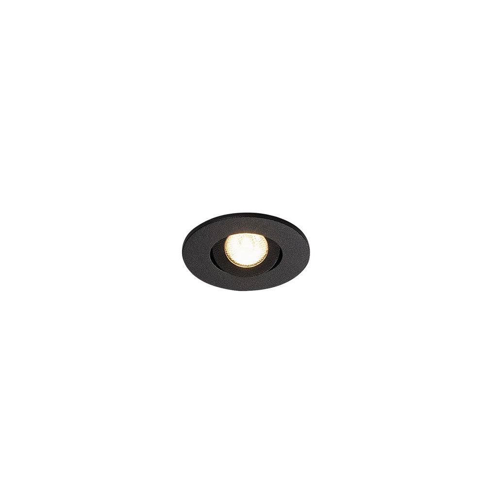 SLV NEW TRIA MINI DL ROUND Downlight, mattschwarz, 30°, 3000K, inkl. MI-Stecker,Clipf.