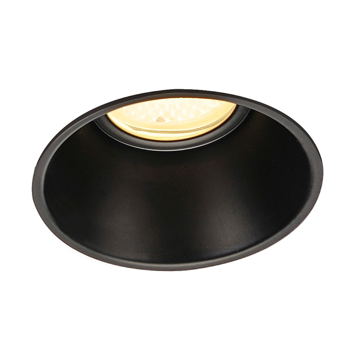 SLV Zierrahmen für FIRE RATED DOWNLIGHT, trichterförmig, schwarz, mit klarem Glas