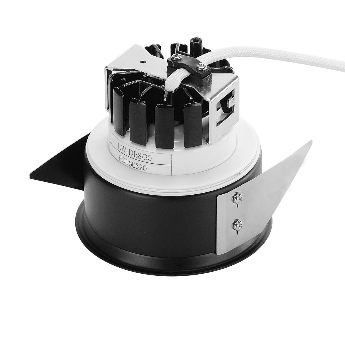 SLV Zierrahmen für FIRE RATED DOWNLIGHT, trichterförmig, schwarz, mit klarem Glas