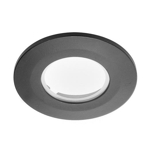 SLV Zierrahmen für F-Light Downlight, flach, rund, schwarz, mit klarem Glas