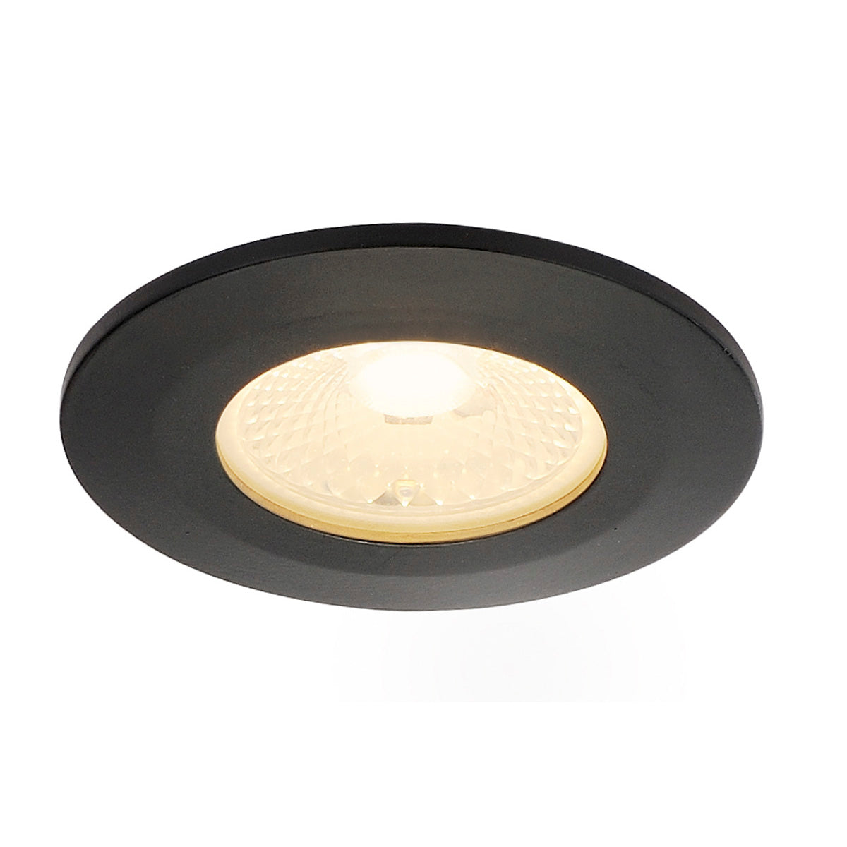 SLV Zierrahmen für F-Light Downlight, flach, rund, schwarz, mit klarem Glas