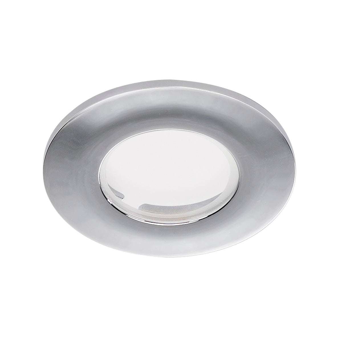 SLV Zierrahmen für FIRE RATED DOWNLIGHT, flach, rund, chrom, mit klarem Glas