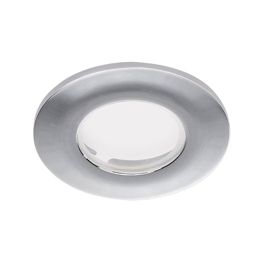 SLV Zierrahmen für FIRE RATED DOWNLIGHT, flach, rund, chrom, mit klarem Glas