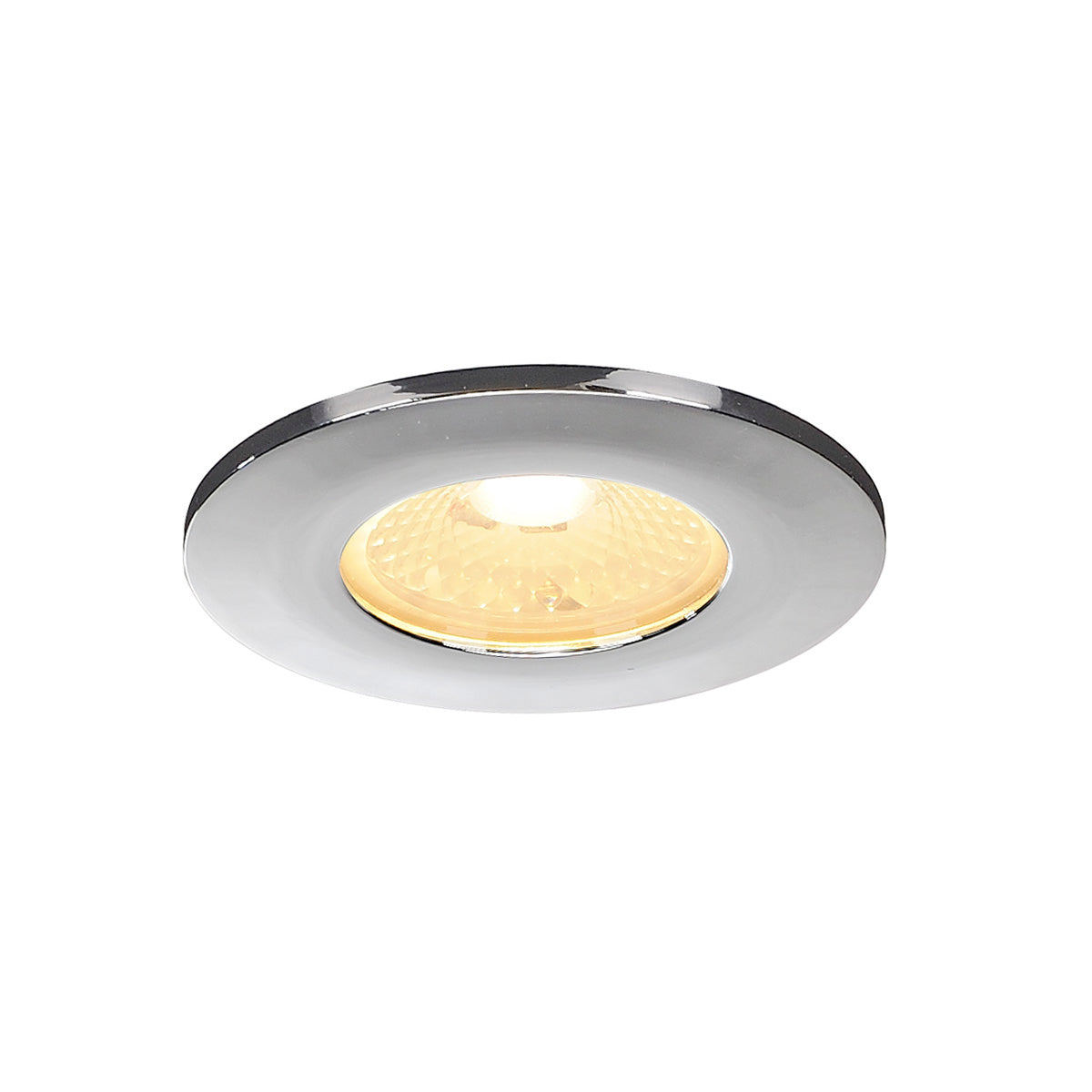 SLV Zierrahmen für FIRE RATED DOWNLIGHT, flach, rund, chrom, mit klarem Glas