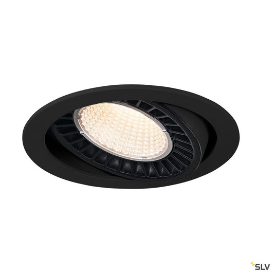 SLV SUPROS DL Deckeneinbauleuchte, rund, schwarz, 3000lm, 3000K, SLM LED, 60° Reflektor