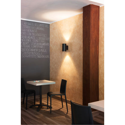SLV SUPROS WALL Up/Down, rund, schwarz, 3000K, SLM LED, 60° Reflektor