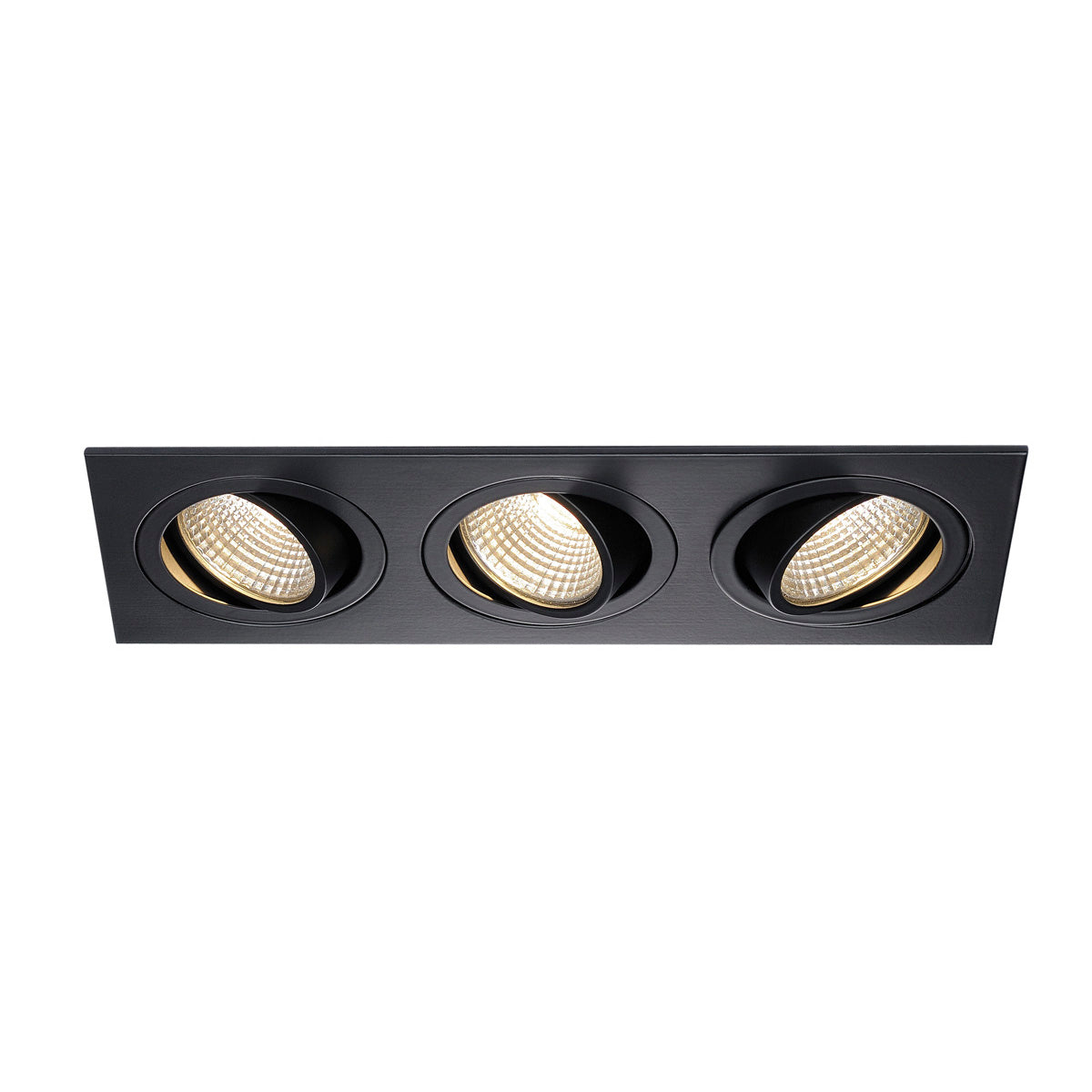 SLV NEW TRIA 3 DL SQUARE Set, mattschwarz, 3x6W, 38°, 3000K, inkl. Treiber, Clipfedern