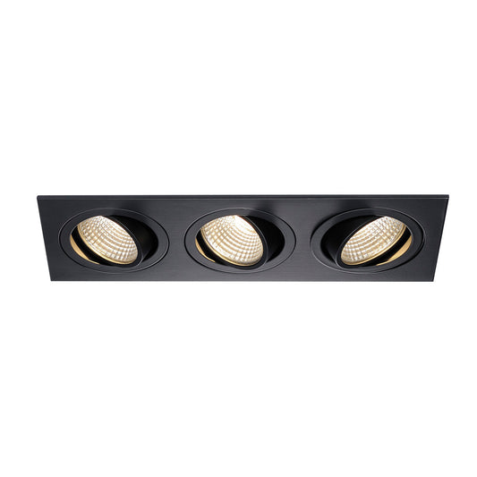 SLV NEW TRIA 3 DL SQUARE Set, mattschwarz, 3x6W, 38°, 3000K, inkl. Treiber, Clipfedern