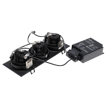 SLV NEW TRIA 3 DL SQUARE Set, mattschwarz, 3x6W, 38°, 3000K, inkl. Treiber, Clipfedern