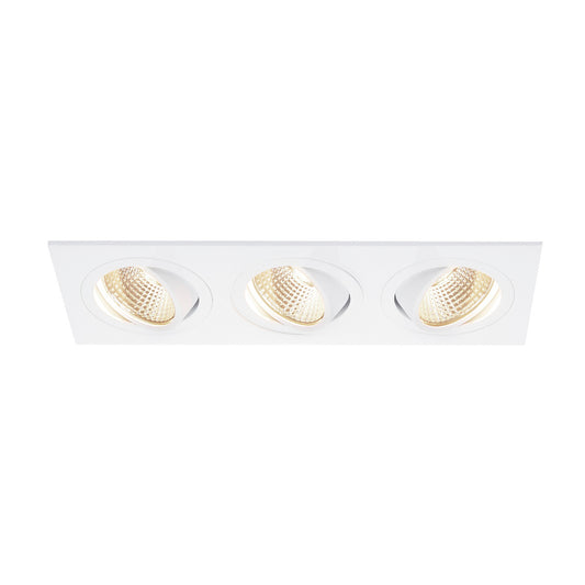 SLV NEW TRIA 3 DL SQUARE Set, mattweiss, 3x6W, 38°, 3000K, inkl. Treiber, Clipfedern