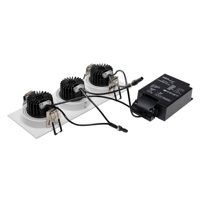 SLV NEW TRIA 3 DL SQUARE Set, mattweiss, 3x6W, 38°, 3000K, inkl. Treiber, Clipfedern