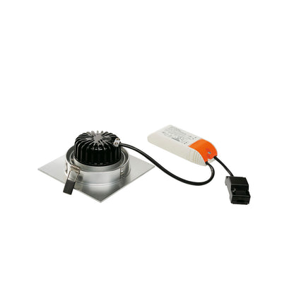 SLV NEW TRIA LED DL SQUARE Set, alu-brushed, 12W, 38°, 2700K, inkl. Treiber, Clipfed.