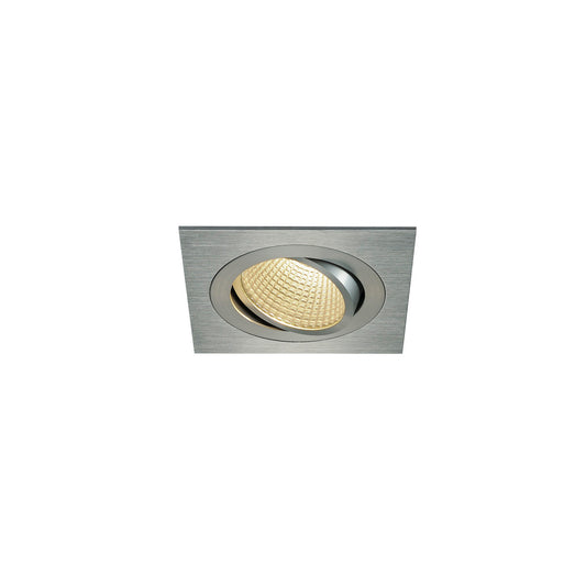 SLV NEW TRIA LED DL SQUARE Set, alu-brushed, 12W, 38°, 3000K, inkl. Treiber, Clipfed.