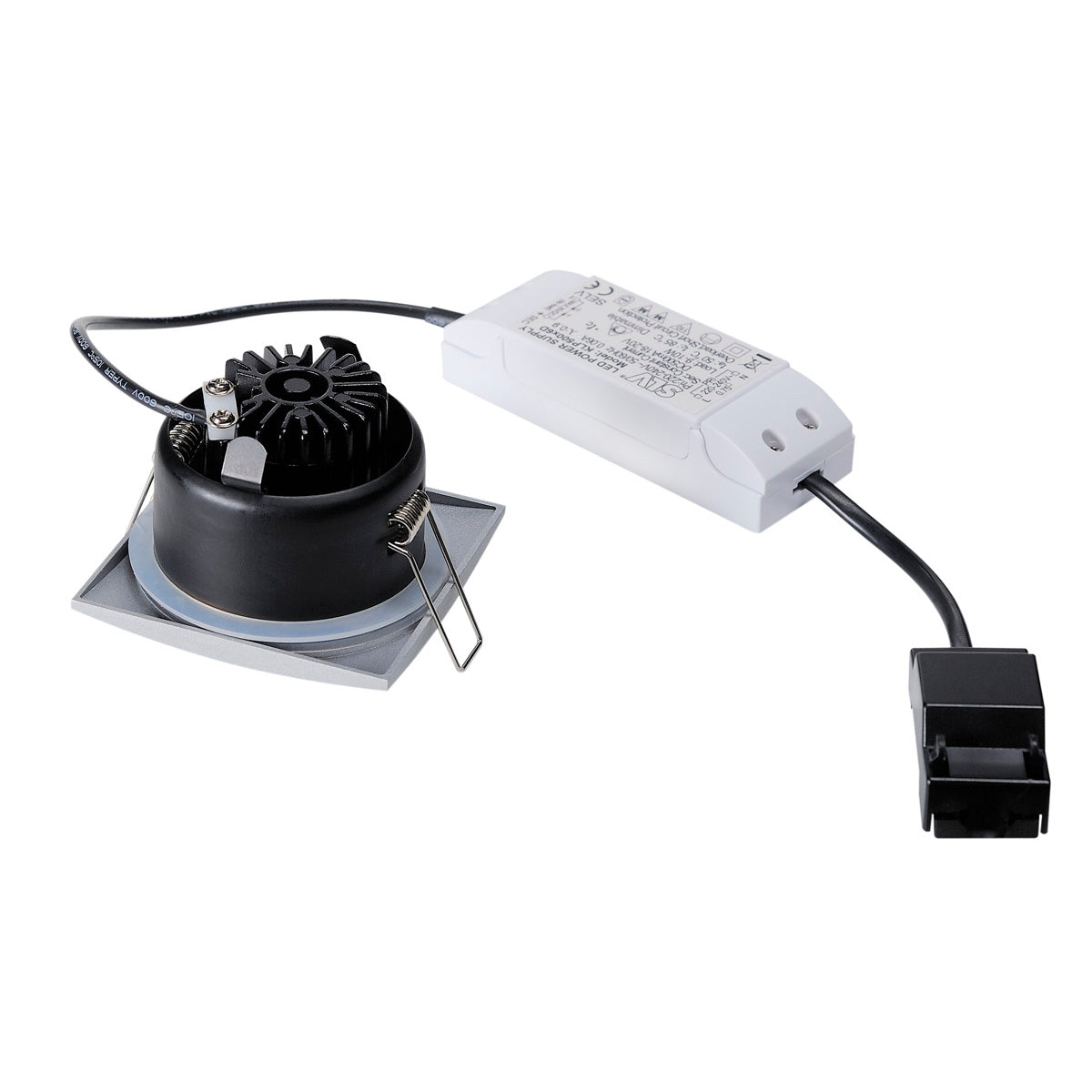 SLV OUT 65 LED DL SQUARE Set Down- light, silbergrau, 9W, 38°, 3000K, inkl. Treiber