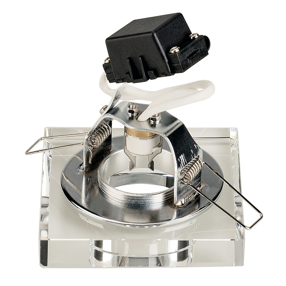 SLV CRYSTAL I Downlight, eckig,chrom/Kristall klar, MR16,max. 35W